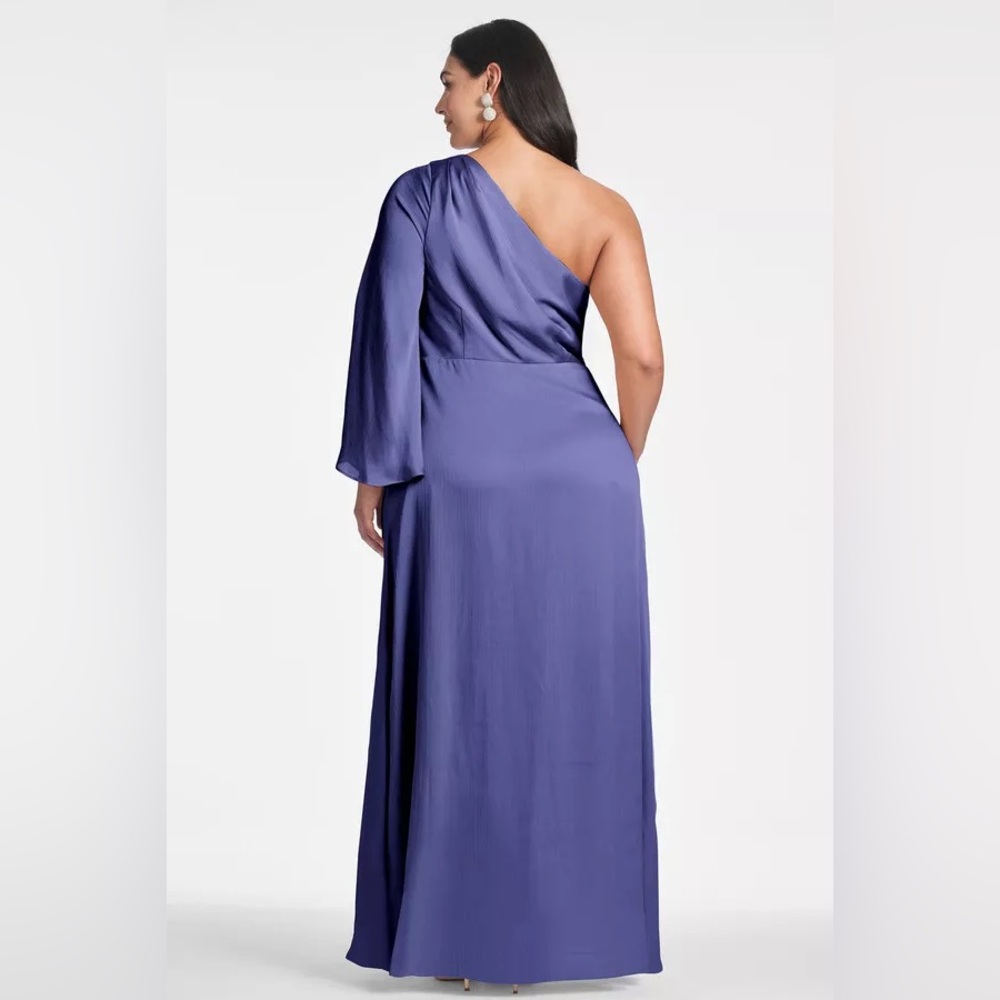 Sachin + Babi | Keely One Shoulder Gown in Deep Cobalt | Sz 14 - Picture 3 of 7
